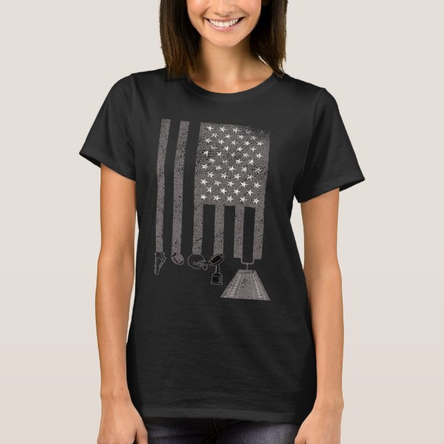 Camiseta American Football Patriotic USA US Flag Men Women  (Frente)