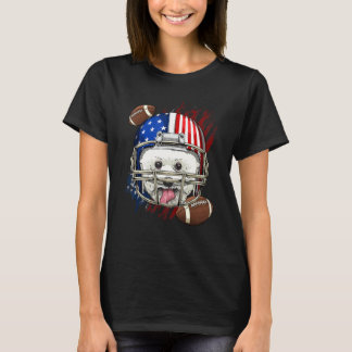Camiseta American Football Player Bichon Frise Dog Face Pat