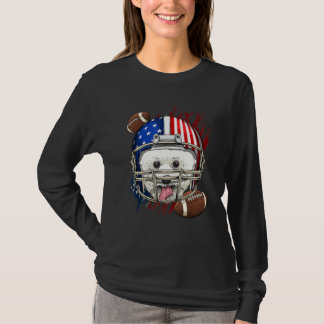 Camiseta American Football Player Bichon Frise Dog Face Pat