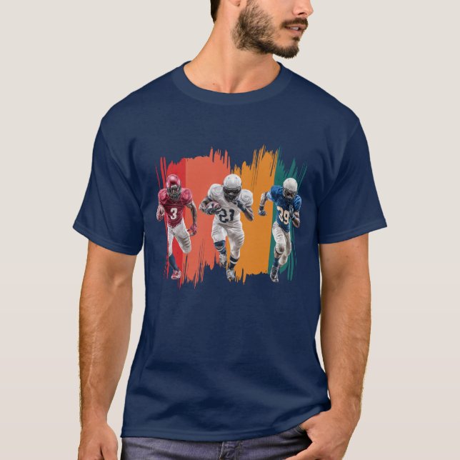Camiseta American Football Players Running Sports Design (Frente)