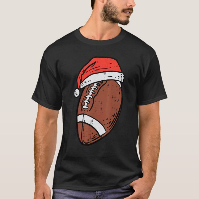 Camiseta American Football Santa Hat Sports Christmas Xmas  (Frente)