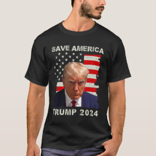 Camiseta American Free Trump Mug Shot 2024 American Flag