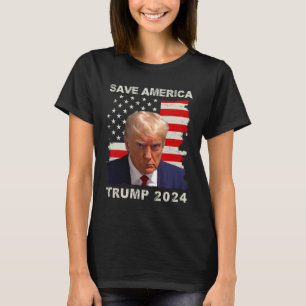 Camiseta American Free Trump Mug Shot 2024 American Flag