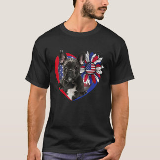Camiseta American French Bulldog Dog Heart 4th Of July USA 