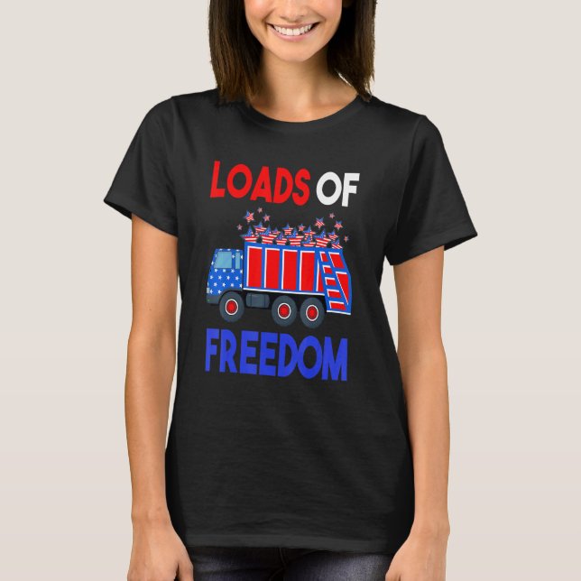 Camiseta American Garbage Truck Patriotic Usa 4th Of July B (Frente)