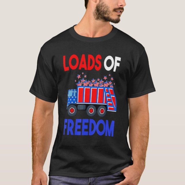 Camiseta American Garbage Truck Patriotic Usa 4th Of July B (Frente)