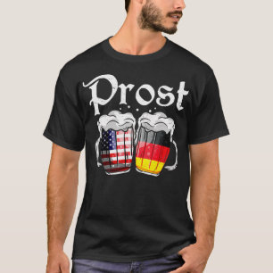 Camiseta American German Flag Beer Prost Oktoberfest Gift F