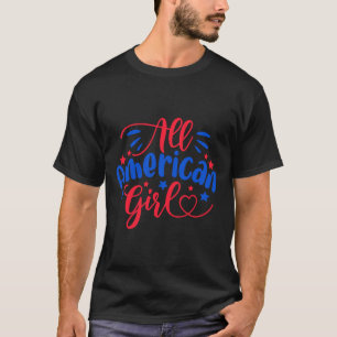 Camiseta American Girl Independence Day 4 de julho Usa Flag