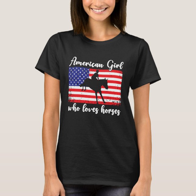 Camiseta American Girl who loves eventing horses rider  4 (Frente)