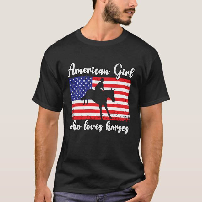 Camiseta American Girl who loves eventing horses rider  4 (Frente)