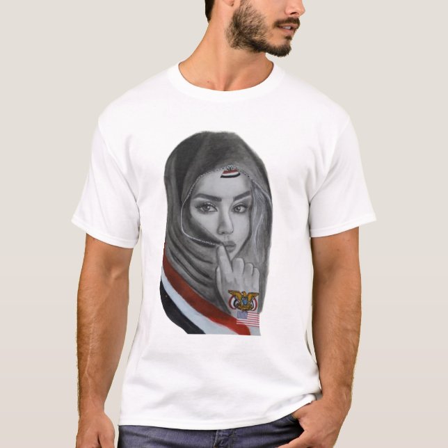 Camiseta American Girl with Yemeni Roots – Yemen Flag (Frente)