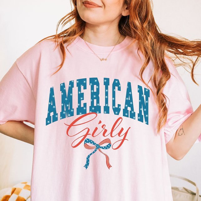 Camiseta American Girly Shirt, Coquette 4 de julho (Criador carregado)