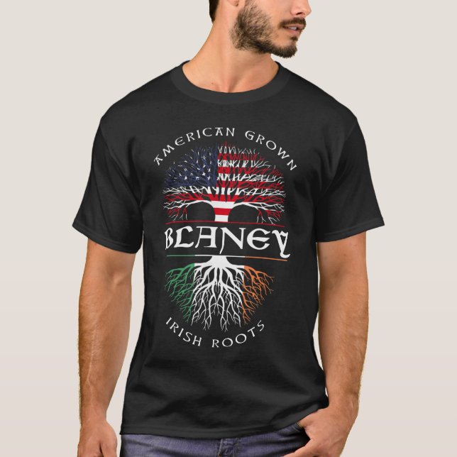 Camiseta American Groots Irish Roots BLANEY Irish Name (Frente)