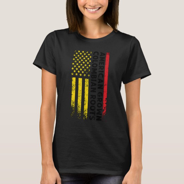 Camiseta American Growm Colombian Roots Colombian Colombia (Frente)