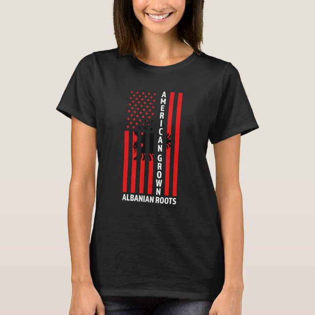 Camiseta American Grown Albanian Roots Albania Albanian (Frente)