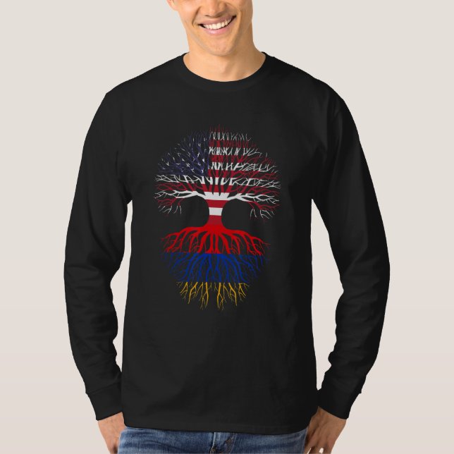 Camiseta American Grown Armenian Roots  Armenia Flag (Frente)