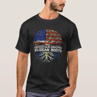 Camiseta American Grown Belizean Roots America Belize Tree 