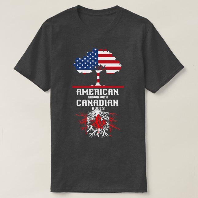 Camiseta American Grown Canadian Roots Canadá (Frente do Design)