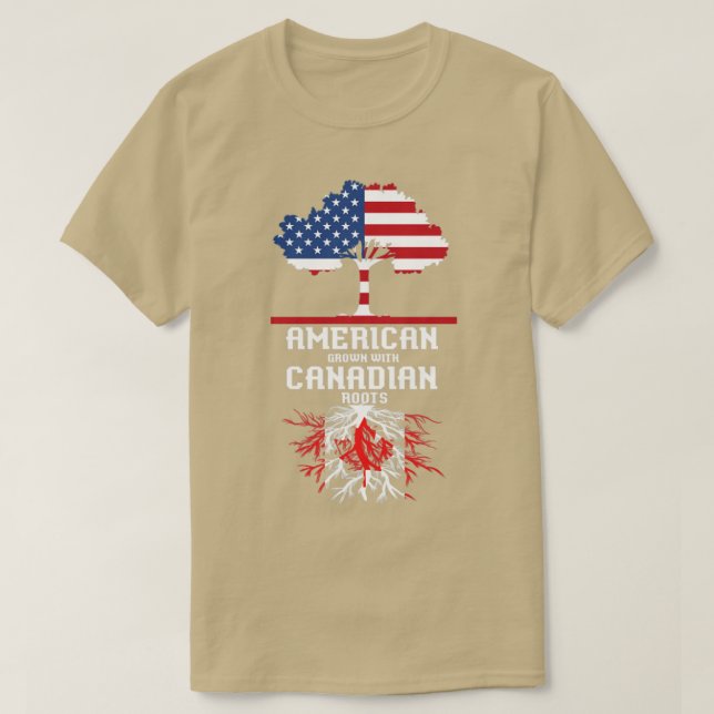 Camiseta American Grown Canadian Roots Canadá (Frente do Design)