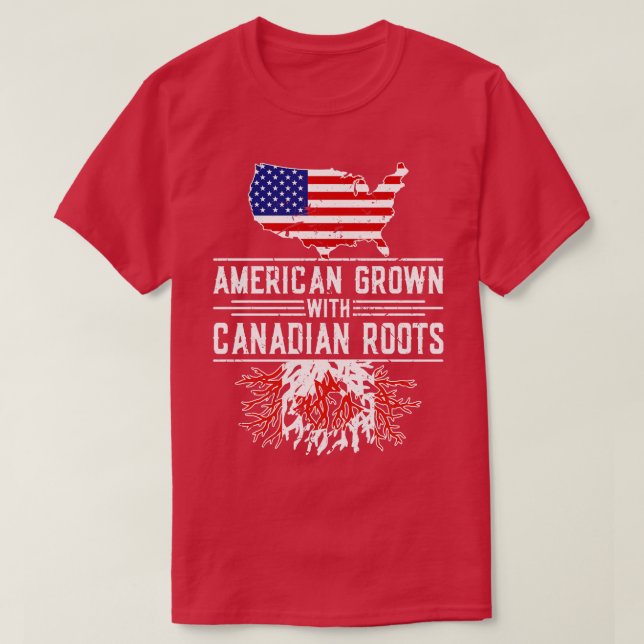 Camiseta American Grown Canadian Roots Pride Canadá (Frente do Design)