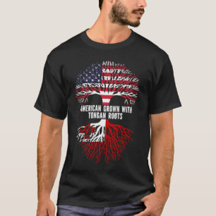 Camiseta American Grown com bandeira de Tongan Roots USA