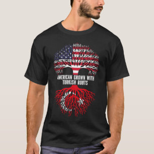 Camiseta American Grown com bandeira Turca Roots USA
