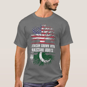Camiseta American Grown com Pakistani Roots USA Flag Pakis