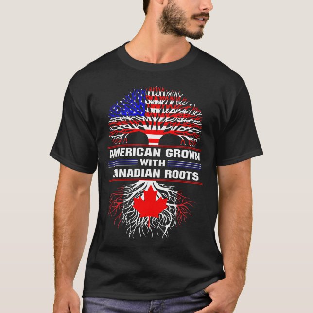 Camiseta American Grown com Raízes Canadenses (Frente)
