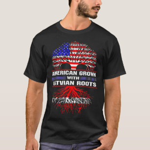 Camiseta American Grown com Raízes Letãs
