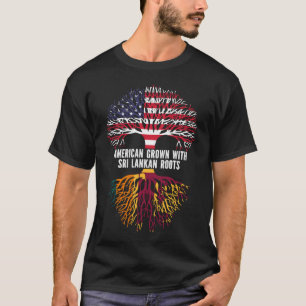 Camiseta American Grown com Sinalizador Sri Lanka Roots USA