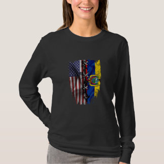 Camiseta American Grown Ecuadorian Roots USA Ecuador Flag