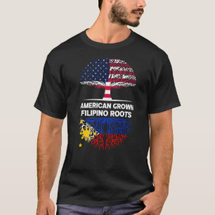 Camiseta American Grown Filipino Roots USA Filipinas Ance