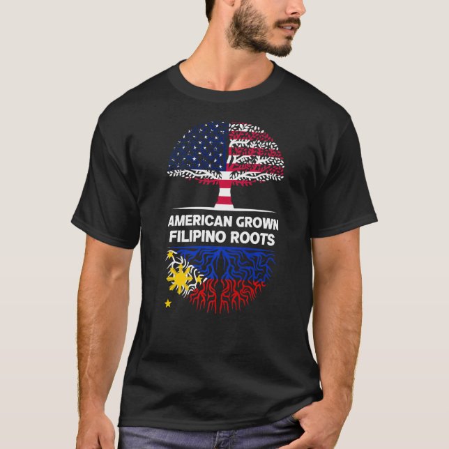 Camiseta American Grown Filipino Roots USA Filipinas Ance (Frente)