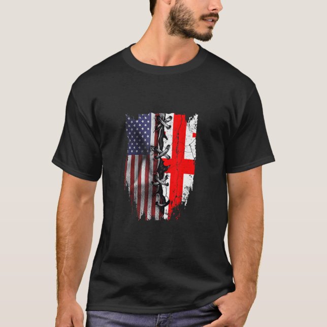 Camiseta American Grown Georgian Roots USA Georgia Flag (Frente)