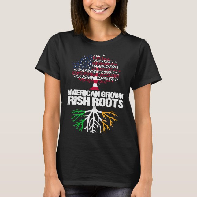 Camiseta American Grown Irish Roots EUA Irlanda (Frente)