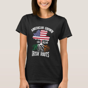 Camiseta American Grown Irish Roots Ireland Flag