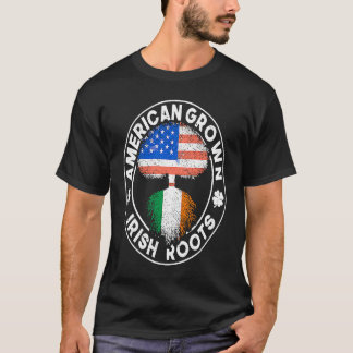 Camiseta American Grown Irish Roots USA Ireland Flag ST PAT