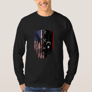 Camiseta American Grown Libyan Roots USA Libya Flag