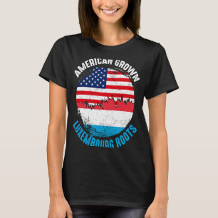 Camiseta American Grown Luxembourg Roots Vintage Flags para