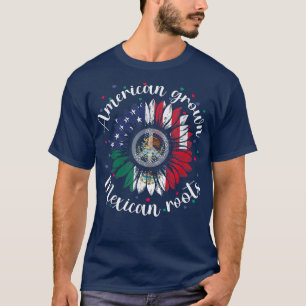 Camiseta American Grown Meican Roots Cinco de Mayo Sunflow