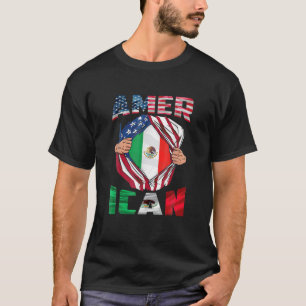 Camiseta American Grown Mexican Roots Half Mexican Half Ame