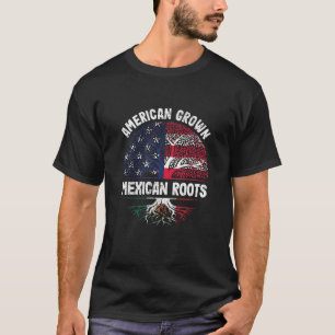 Camiseta American Grown Mexicano Roots USA Mexico Flag Heri
