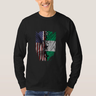 Camiseta American Grown Nigerian Roots USA Nigeria Flag