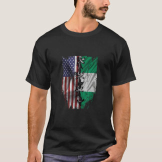 Camiseta American Grown Nigerian Roots USA Nigeria Flag