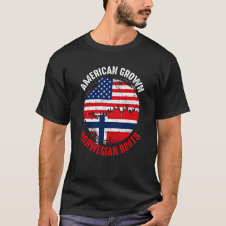 Camiseta American Grown Norwegian Roots Vintage Flags for M