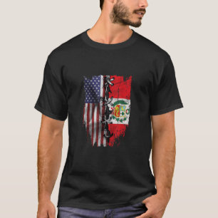 Camiseta American Grown Peruvian Roots USA Bandeira Peru