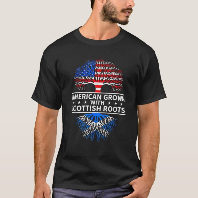 Camiseta American Grown Scottish Roots Scotland (Frente)
