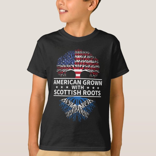 Camiseta American Grown Scottish Roots Scotland Gift (Frente)