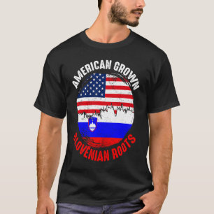 Camiseta American Grown Slovenska Roots Vintage Flags for M