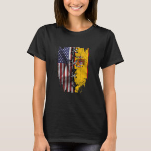 Camiseta American Grown Spain Roots USA Espanha Flag